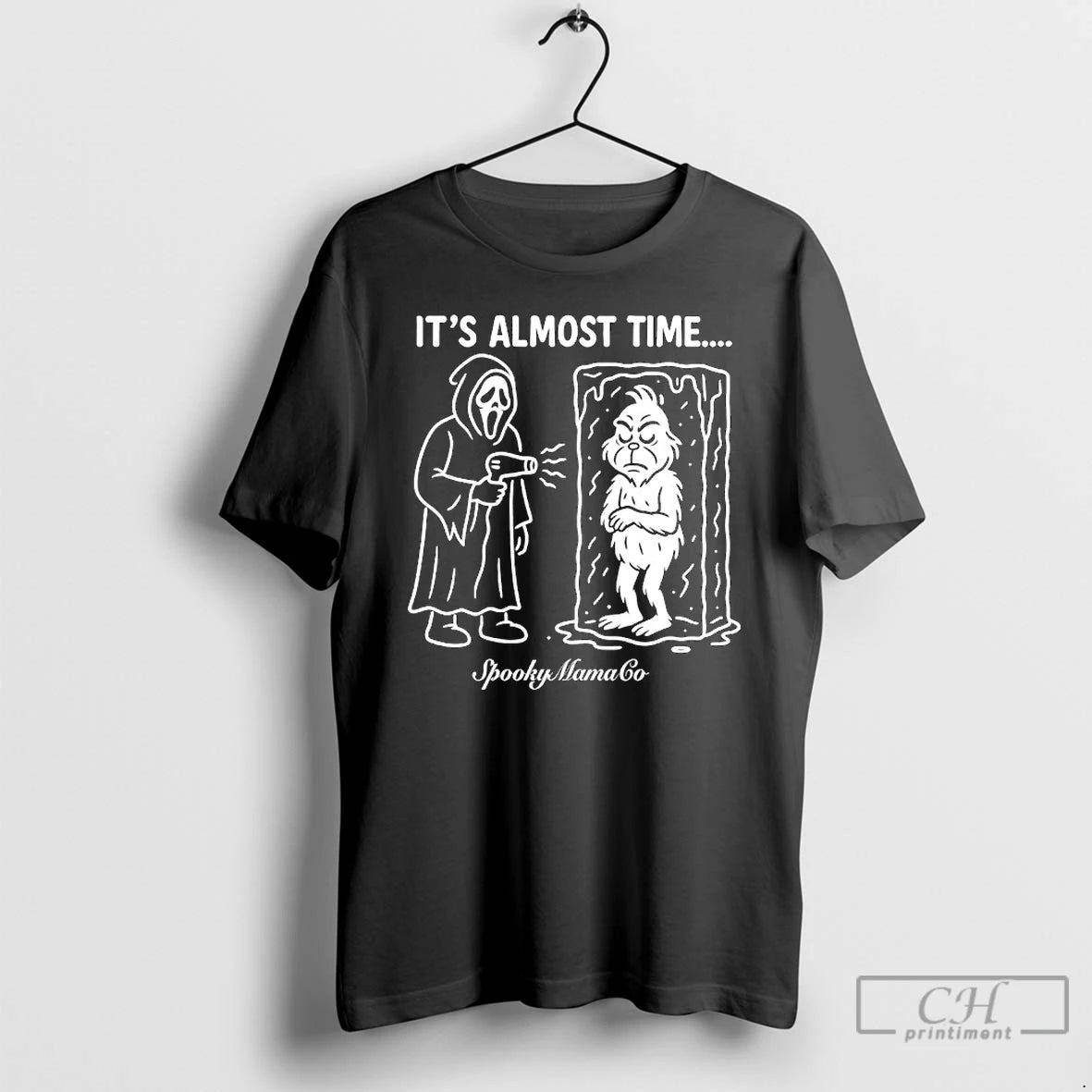 Classic Ghostface And Grinch Its Almost Time Spooky Mama Co T-Shirts, Hoodie, Sweatshirt | InkThreadWorks.com