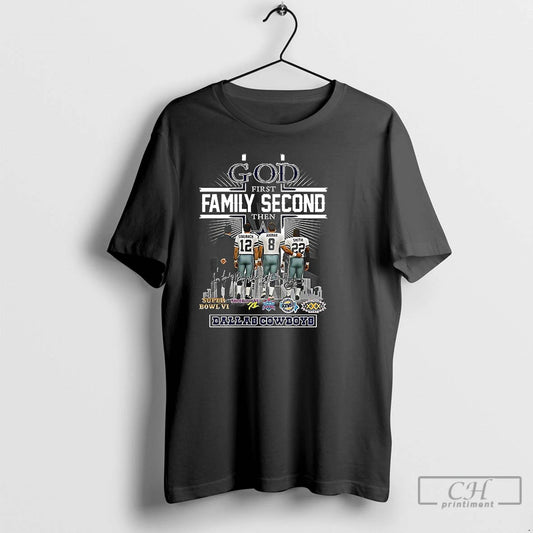 Classic God First Family Second Then Dallas Cowboys Signature T-Shirts, Hoodie, Sweatshirt | InkThreadWorks.com