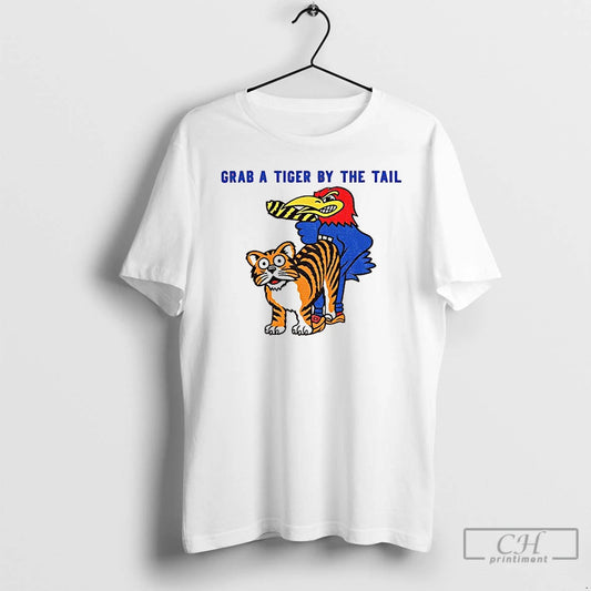 Classic Grab A Tiger By The Tail Kansas Jayhawks Vs Missouri Tigers Football T Shirts Hoodie, Sweatshirt | InkThreadWorks.com