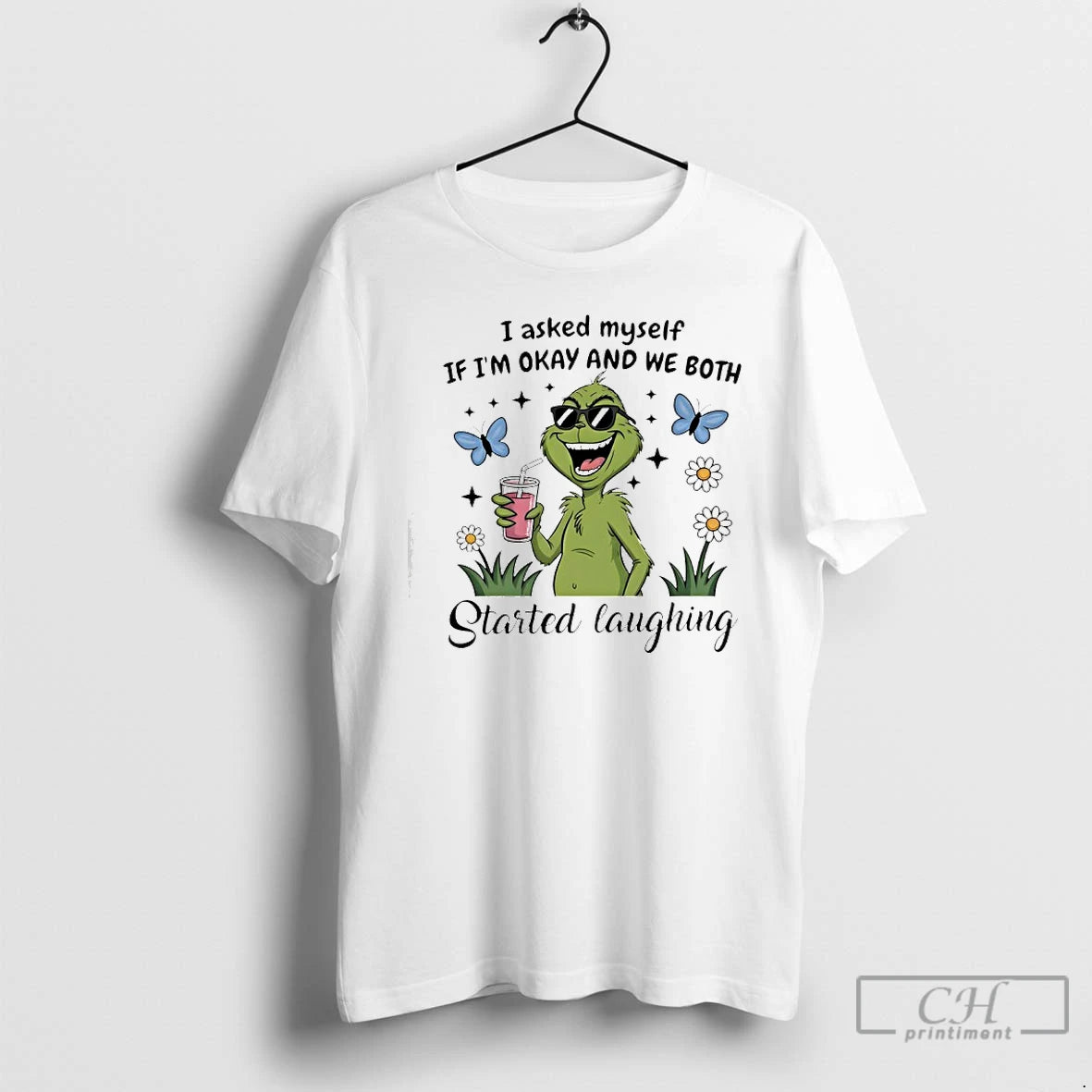 Classic Grinch I Asked Myself If Im Okay And We Both Started Laughing T Shirts Hoodie, Sweatshirt | InkThreadWorks.com