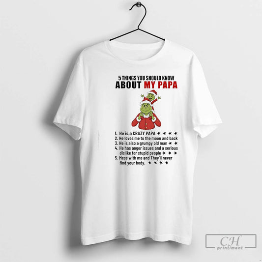 Classic Grinch He Is A Crazy Papa He Loves Me To The Moon And Back T-Shirts, Hoodie, Sweatshirt | InkThreadWorks.com