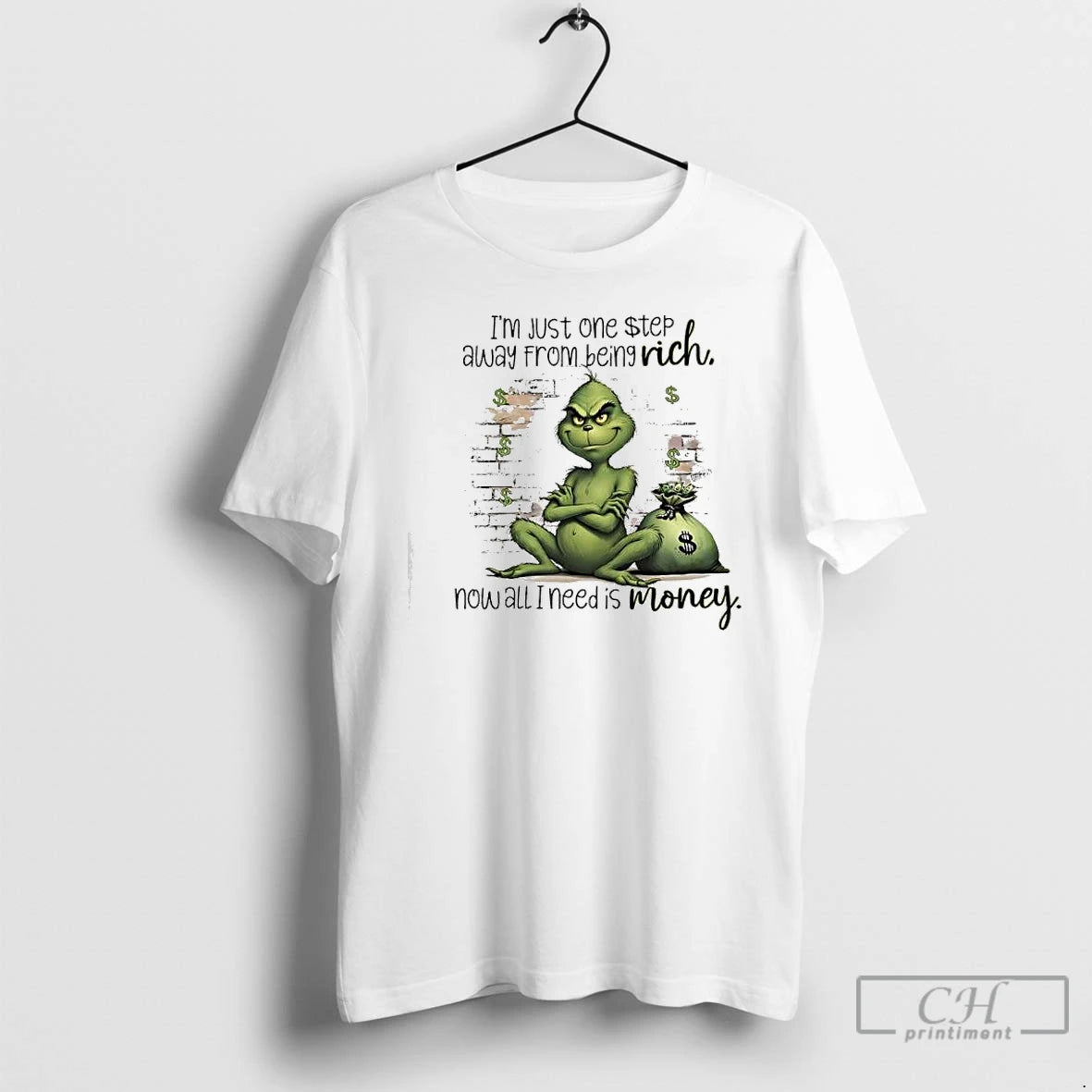 Classic Grinch Just One Step Away From Being Rich Rich Now All I Need Is T-Shirts, Hoodie, Sweatshirt | InkThreadWorks.com