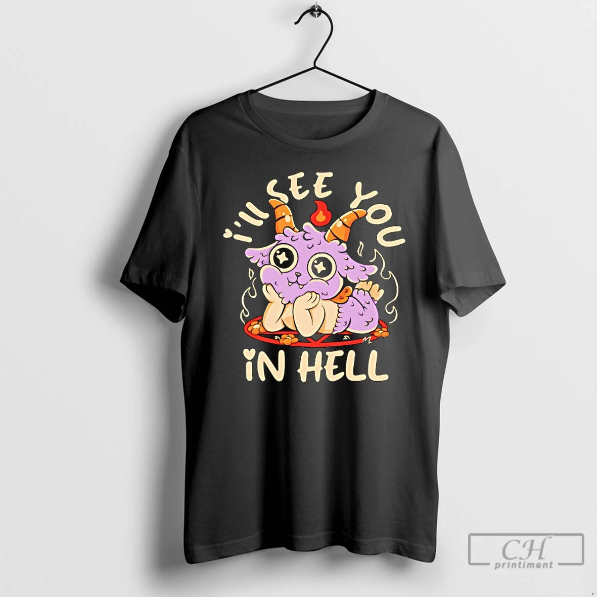 Classic Grumpy Demon Ill See You In Hell T-Shirts, Hoodie, Sweatshirt | InkThreadWorks.com
