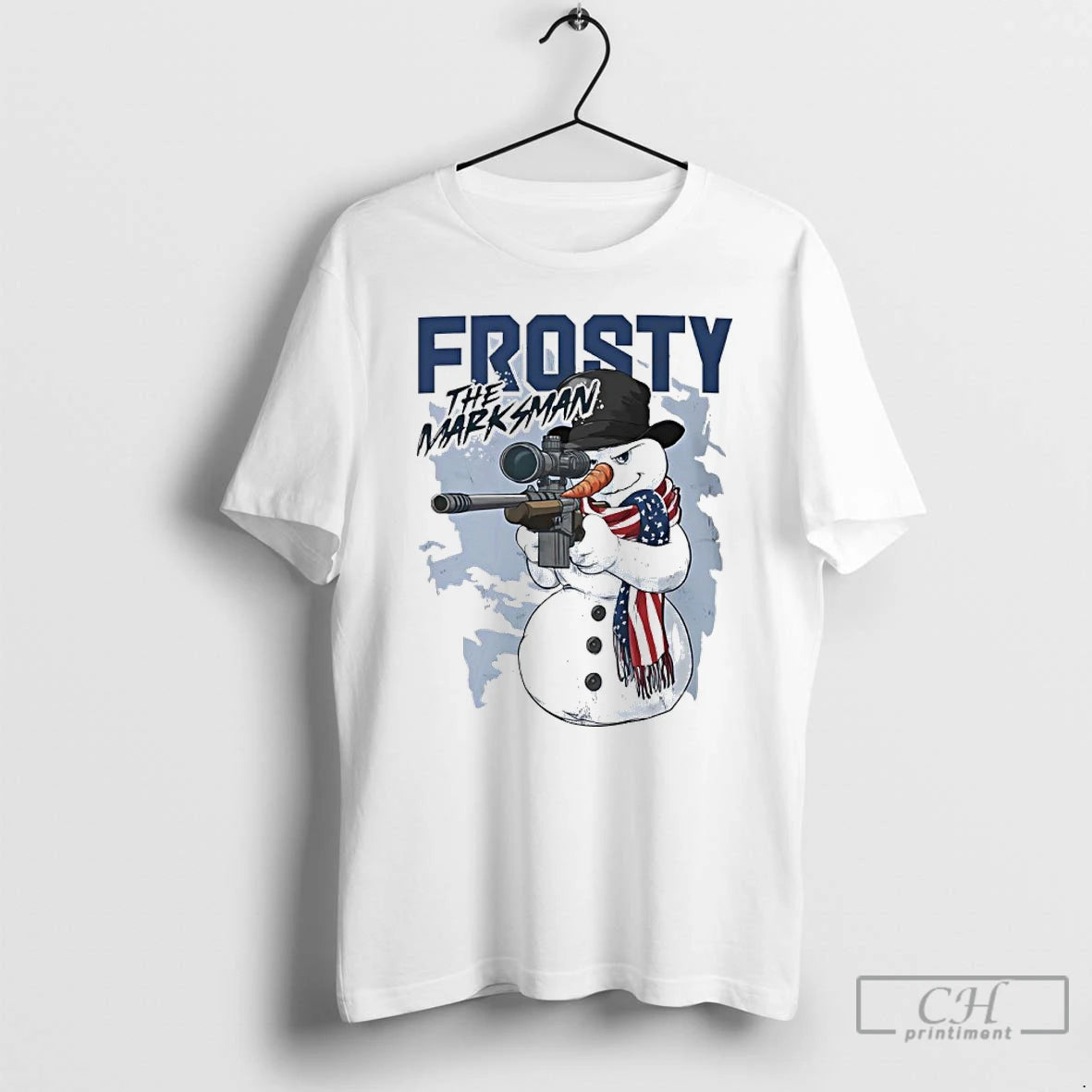 Classic Gun Snowman Frosty The Marksman T-Shirts, Hoodie, Sweatshirt | InkThreadWorks.com