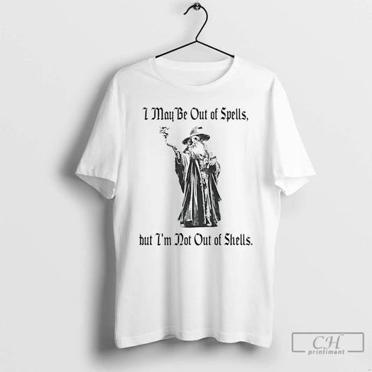 Classic Gun Wizard I May Be Out Of Spells But Im Not Out Of Shells T-Shirts, Hoodie, Sweatshirt | InkThreadWorks.com