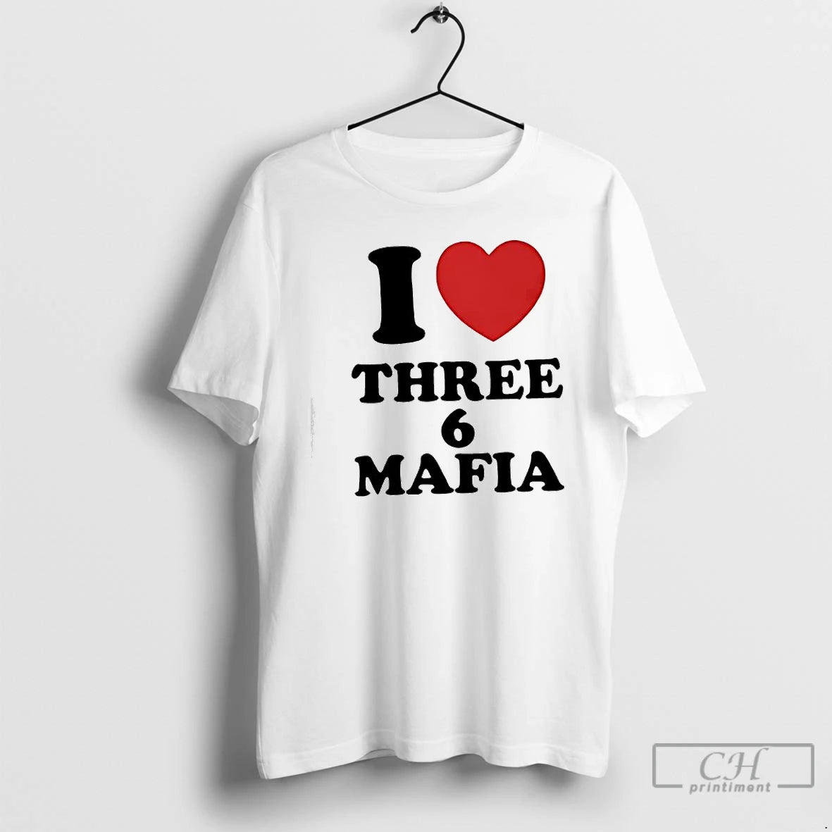 Classic I Love Three 6 Mafia Heart Symbol Graphic T-Shirts, Hoodie, Sweatshirt | InkThreadWorks.com