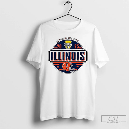 Classic Illinois Fighting Illini 2025 Liberty Mutual Music City Bowl Logo T-Shirts, Hoodie, Sweatshirt | InkThreadWorks.com