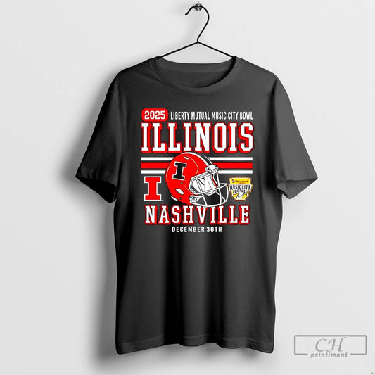 Classic Illinois Football 2025 Liberty Mutual Music City Bowl Dec 30th T-Shirts, Hoodie, Sweatshirt | InkThreadWorks.com