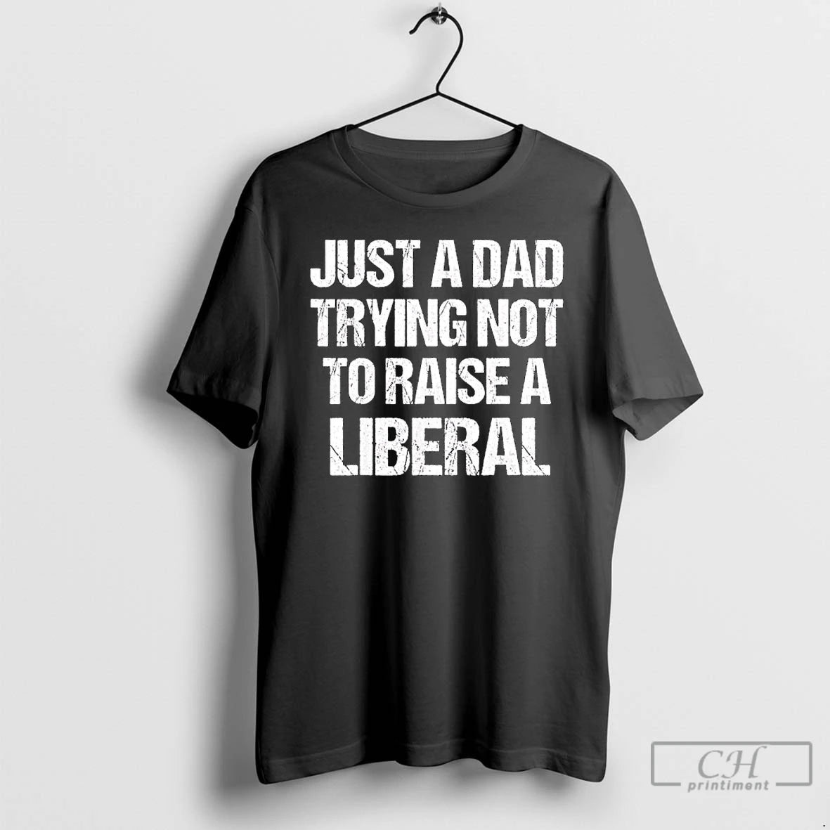 Classic Just A Dad Trying Not To Raise A Liberal Funny Text T Shirts Sweater Hoodie, Sweatshirt | InkThreadWorks.com