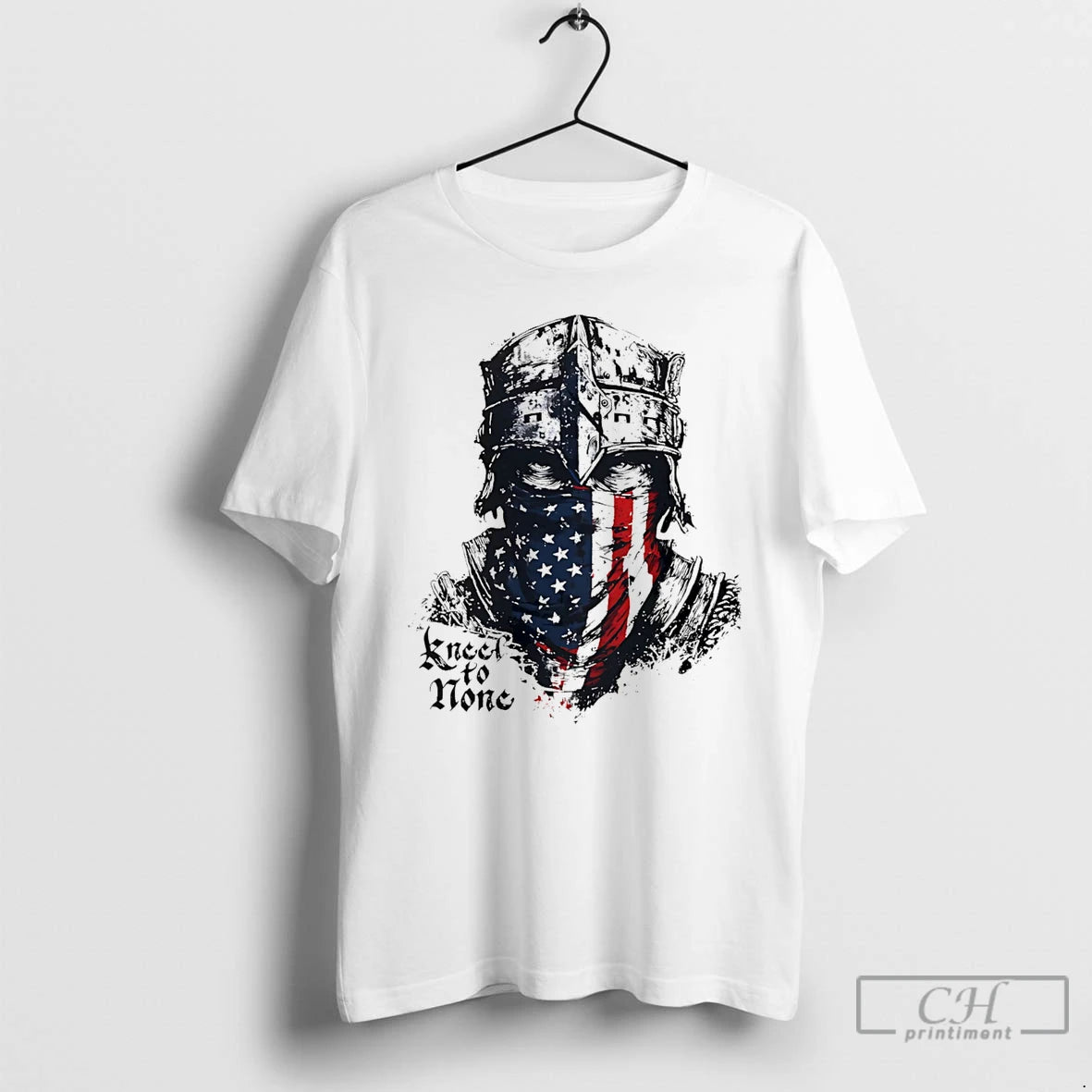 Classic Kneel To None Skull Usa Flag