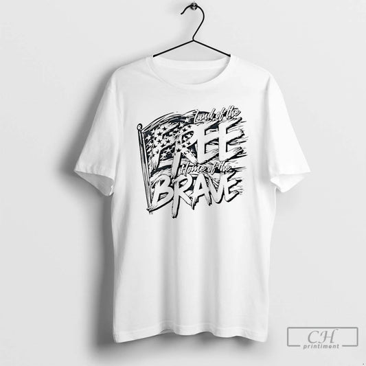 Classic Land Free Home Brave American Flag T-Shirts, Hoodie, Sweatshirt