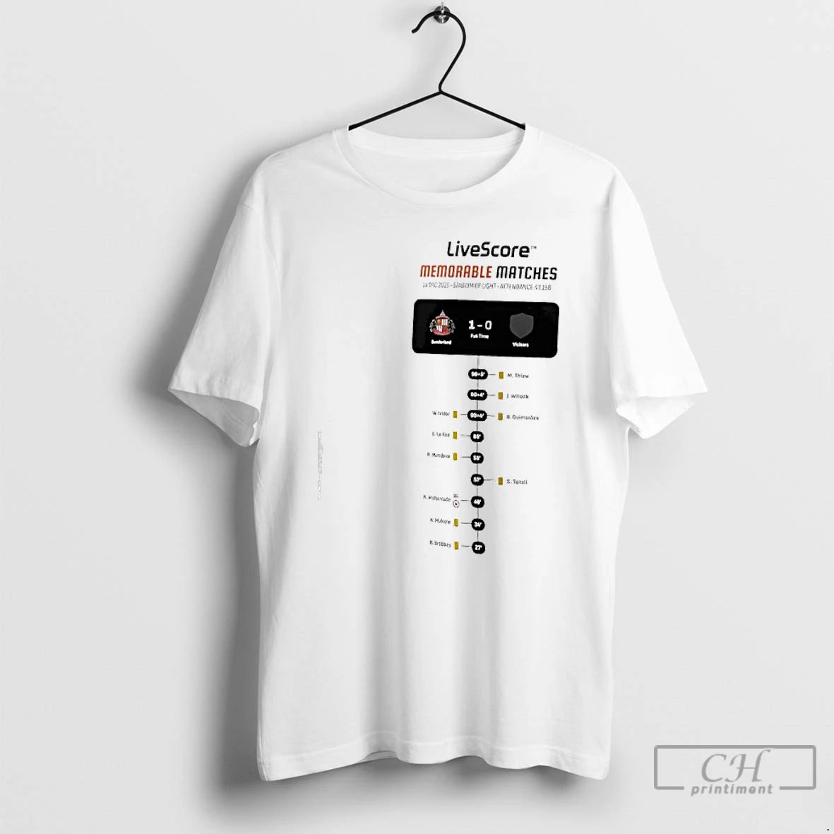 Classic Livescore Memorable Matches 1 0 Football Match Graphic T-Shirts, Hoodie, Sweatshirt | InkThreadWorks.com