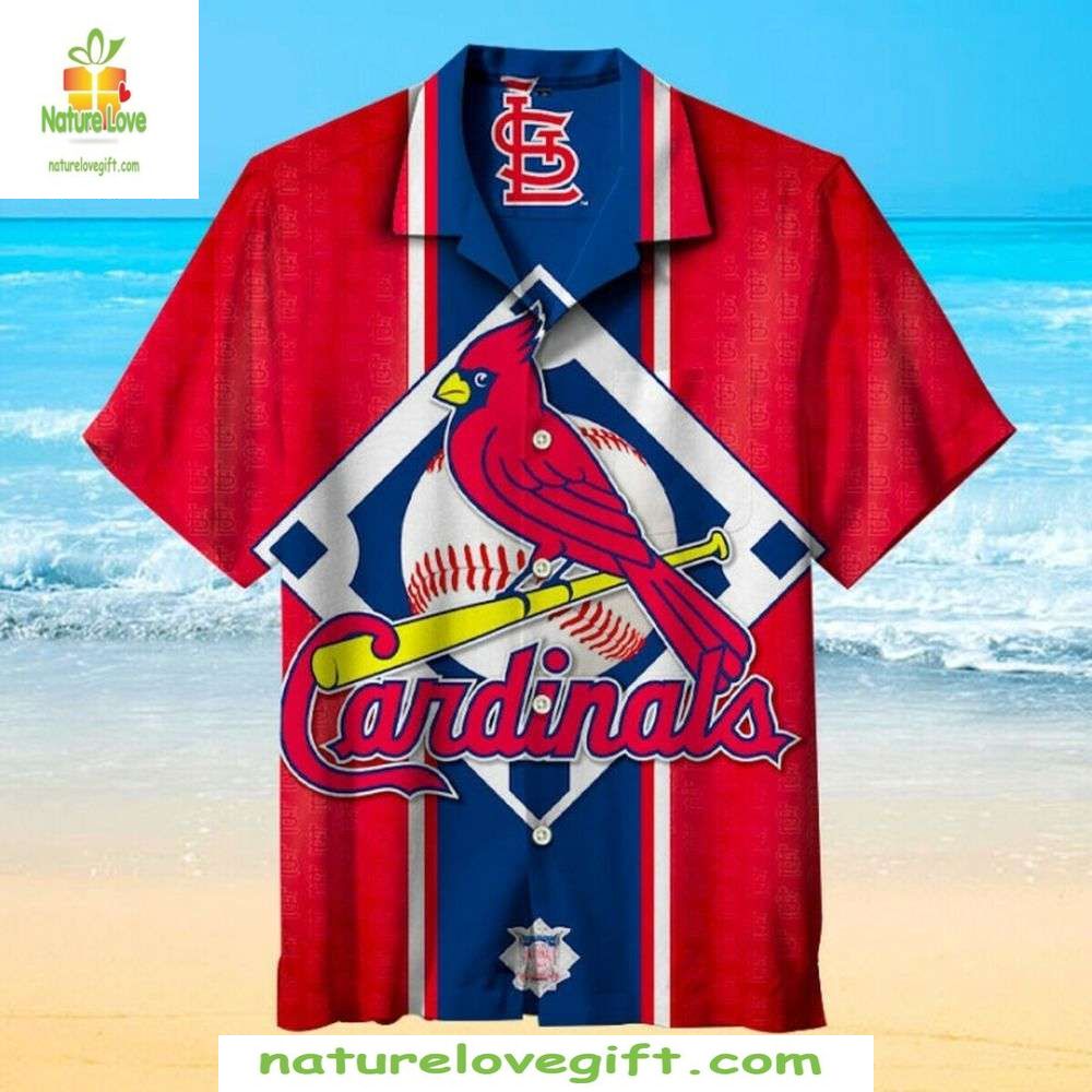 St Louis Cardinals Hawaiian Shirt Classic Logo MLB Baseball Apparel