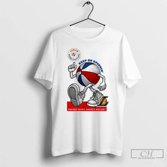Classic Los Angeles Lakers X Harlem Globetrotters Keep Spinning 2026 T-Shirts, Hoodie, Sweatshirt