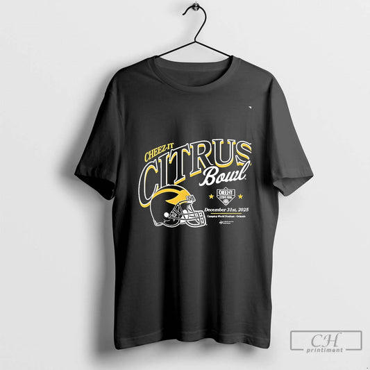 Classic Michigan Wolverines 2025 Cheez It Citrus Bowl Helmet Chriast T-Shirts, Hoodie, Sweatshirt | InkThreadWorks.com