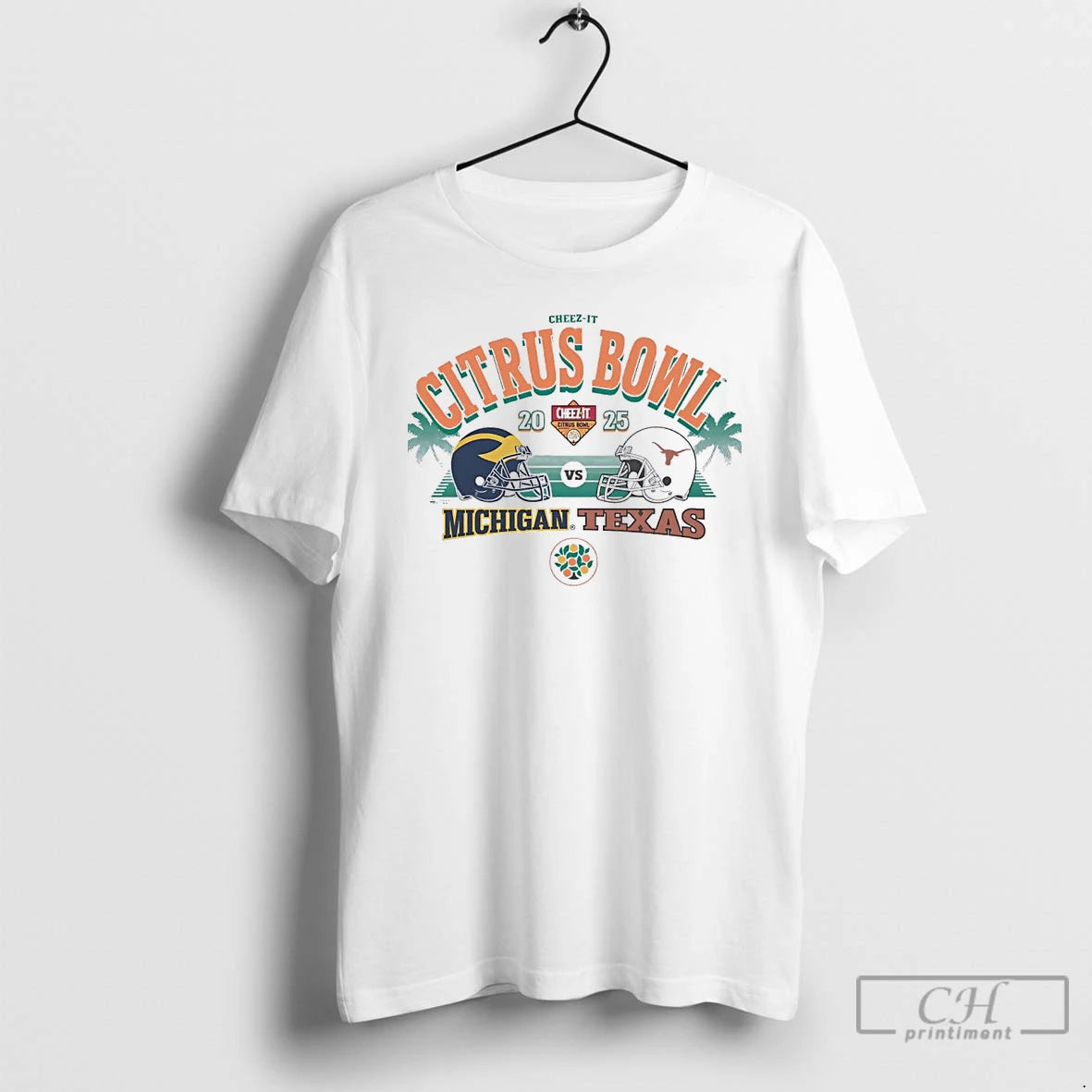 Classic Michigan Wolverines Vs Texas Longhorns 2025 Cheez It Citrus Bowl Helmet Christmas T Shirts Hoodie, Sweatshirt