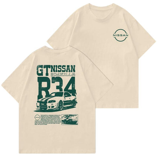Classic Nissann GT-R34 T-shirt Sweatshirt Hoodie, Unisex, Racing Shirt, Car Hoodie, Classic Cotton Menswear Womenswear