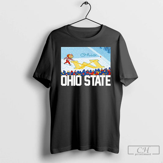 Classic Ohio Vs Michigan Rivalry Script Ohio On Big M T-Shirts, Hoodie, Sweatshirt | InkThreadWorks.com