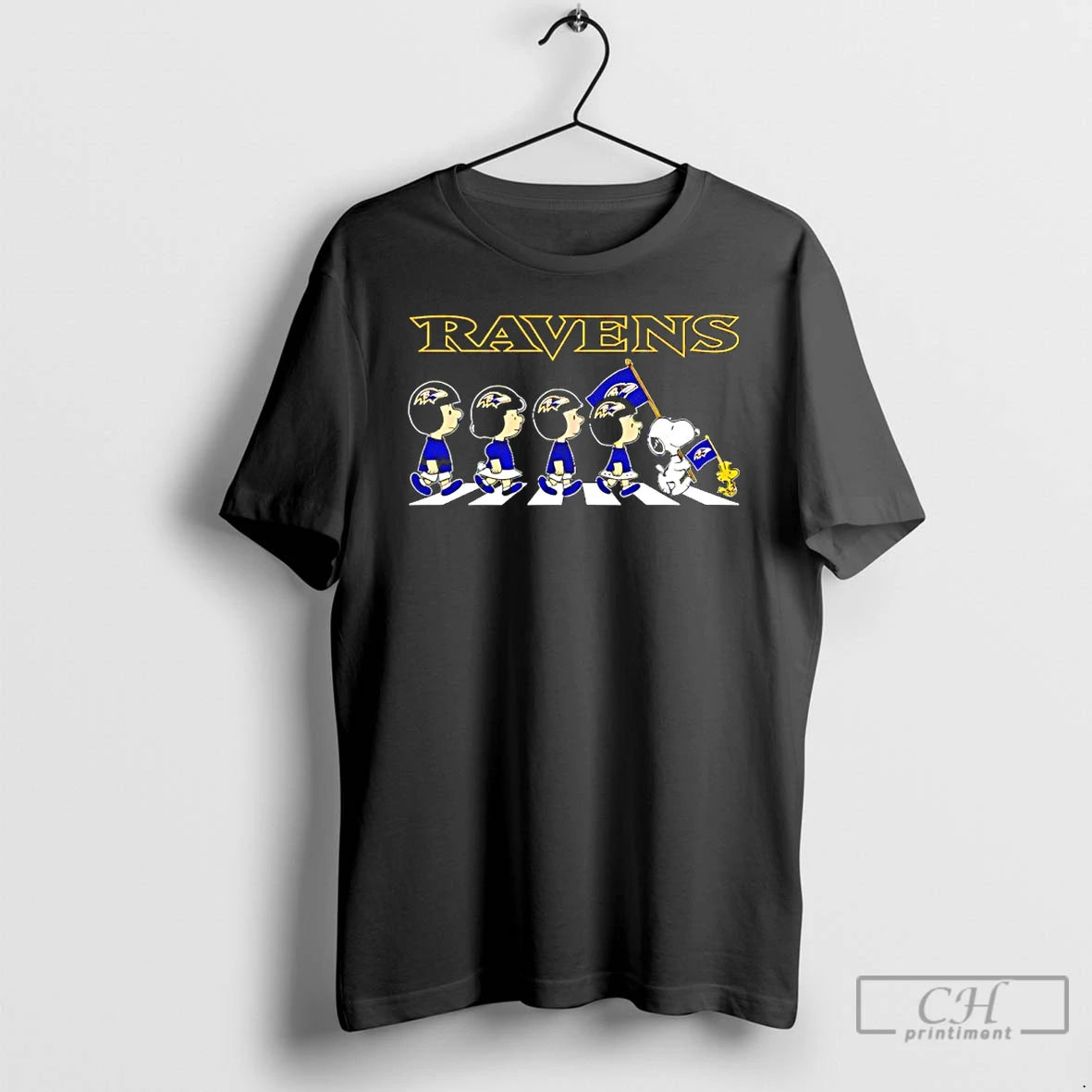 Classic Peanuts X Baltimore Ravens Football Flag Walking T-Shirts, Hoodie, Sweatshirt | InkThreadWorks.com