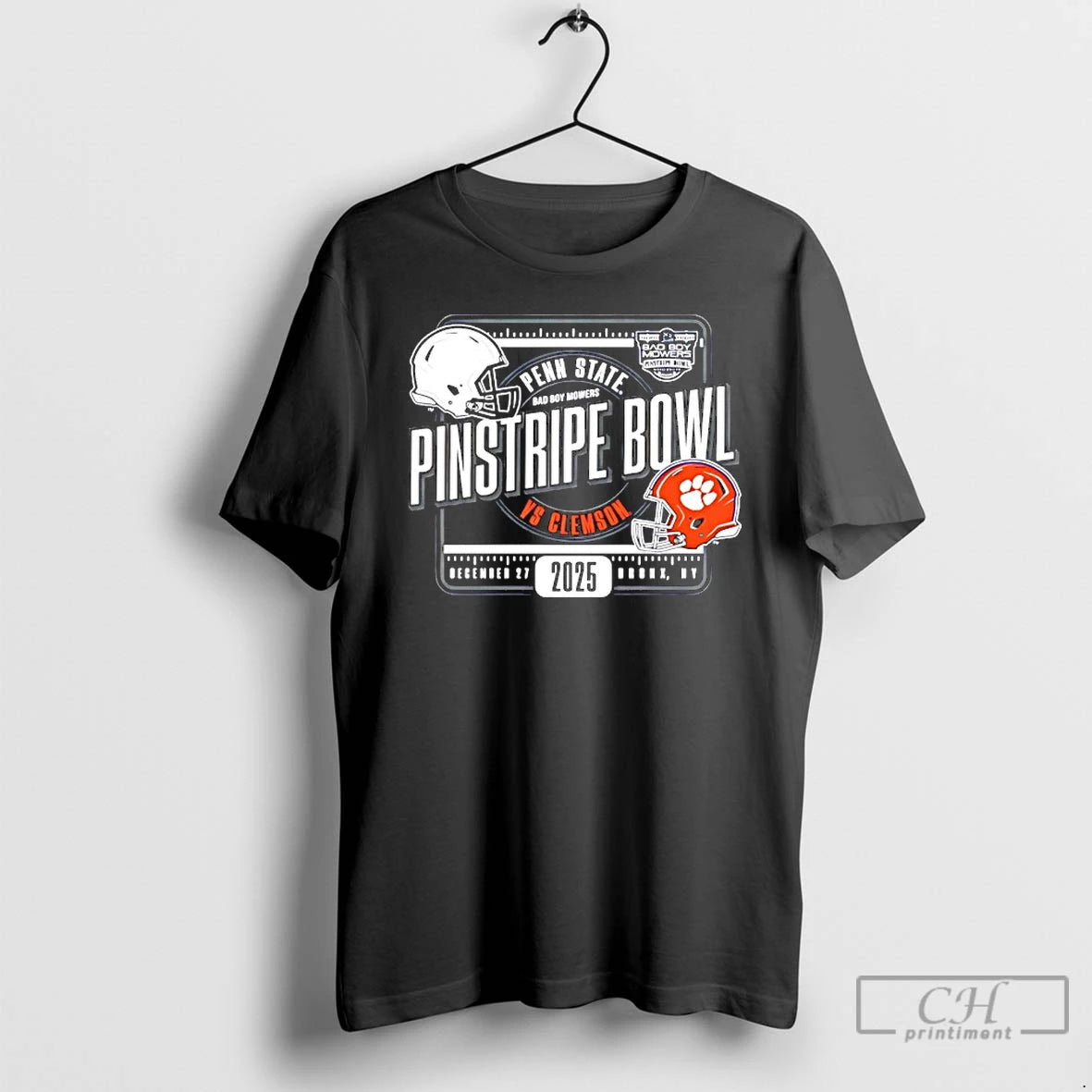 Classic Penn State Vs Clemson 2025 Bad Boy Mowers Pinstripe Bowl Helmets T Shirts Sweater Hoodie, Sweatshirt