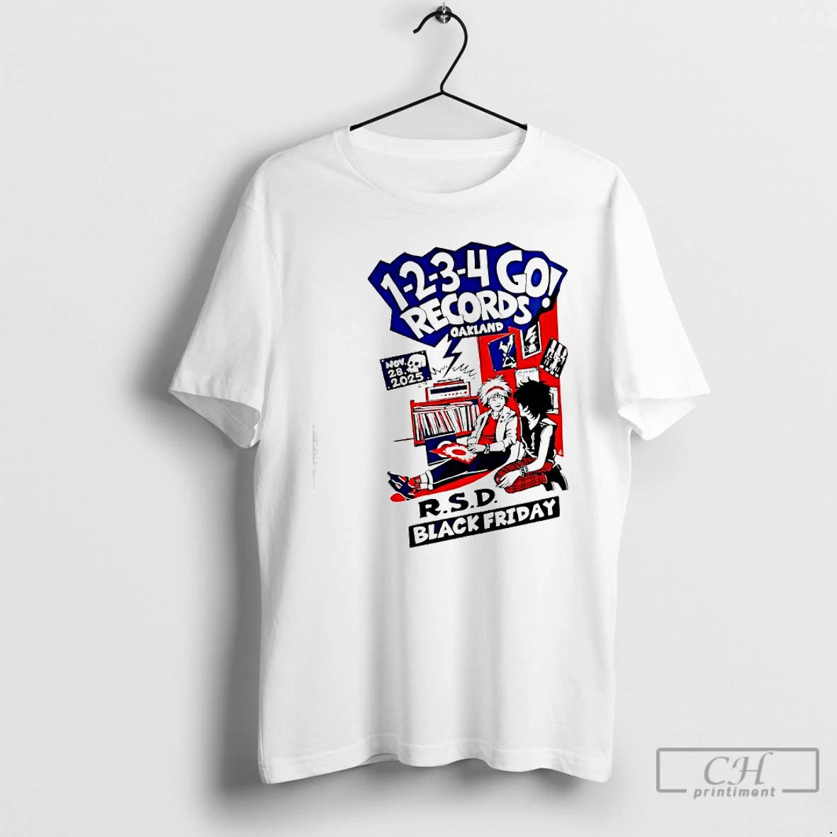 Classic Rsd Black Friday 1 2 3 4 Go Records November 28th 2025 Oakland T-Shirts, Hoodie, Sweatshirt | InkThreadWorks.com