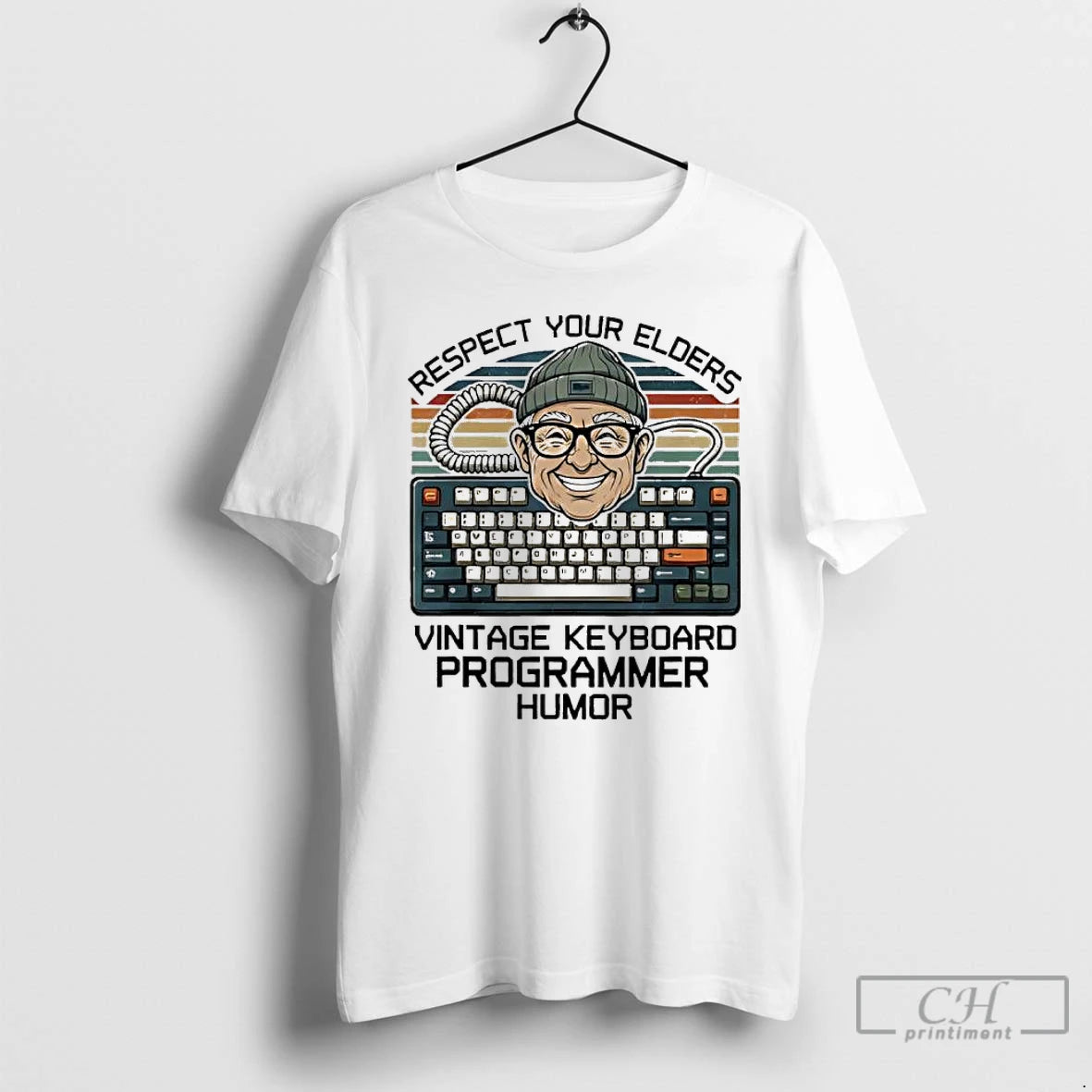 Classic Respect Your Elders Vintage Keyboard Programmer Humor T-Shirts, Hoodie, Sweatshirt | InkThreadWorks.com