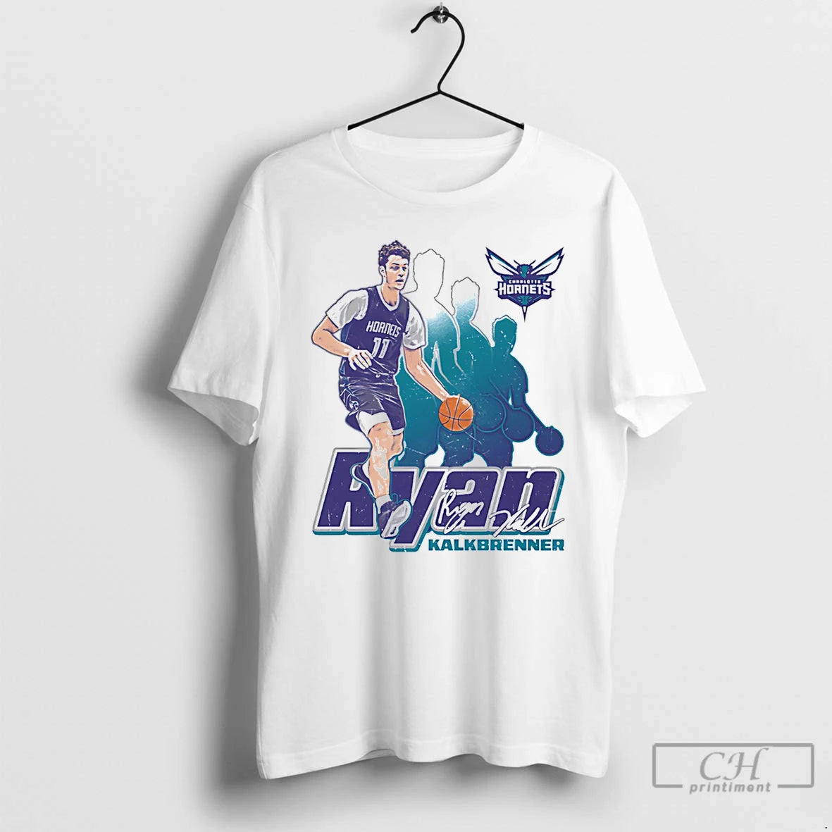 Classic Ryan Kalkbrenner Charlotte Hornets Retro Signature