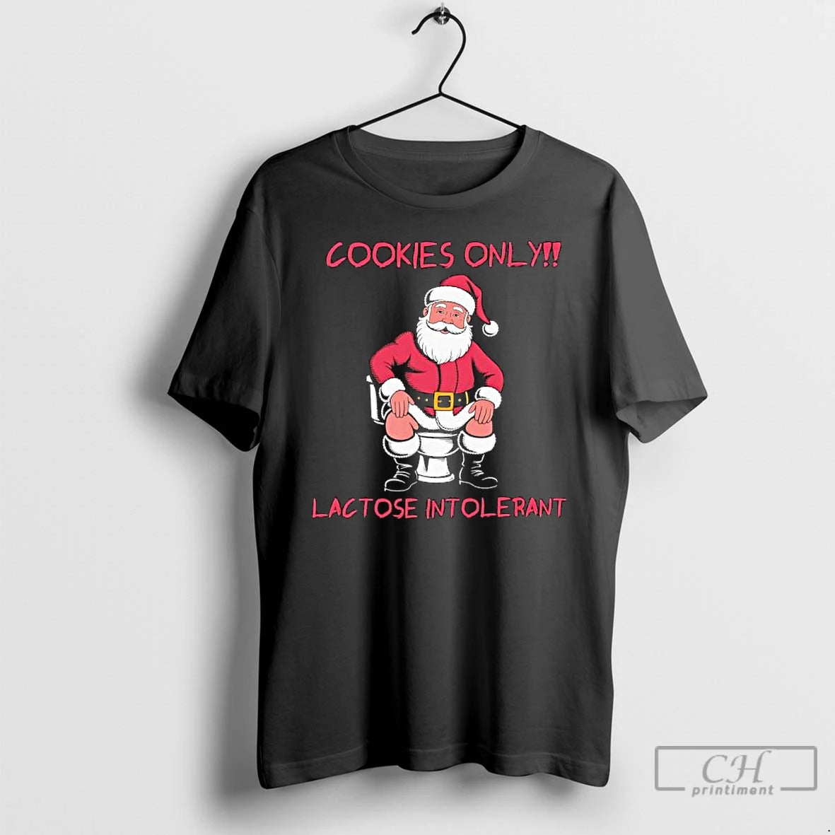 Classic Santa Claus Poops Cookies Only Lactose Intolerant T-Shirts, Hoodie, Sweatshirt | InkThreadWorks.com