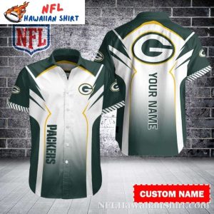 Classic Stripes Green Bay Packers Tropical Hawaiian Shirt - Custom Name Feature