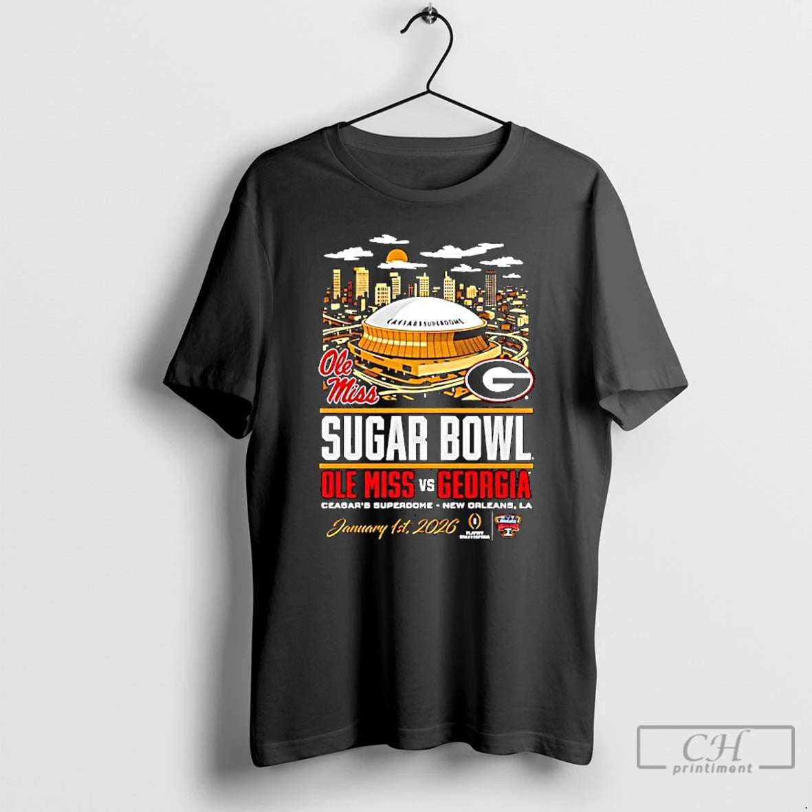Classic Sugar Bowl Ole Miss Vs Georgia Head To Head Stadium T-Shirts, Hoodie, Sweatshirt | InkThreadWorks.com