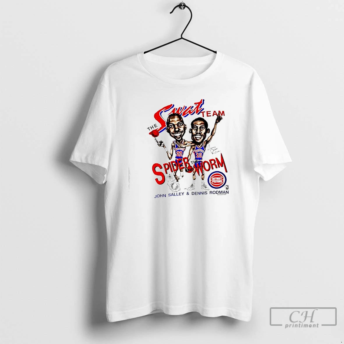 Classic Swat Team Spider The Worm Detroit Pistons John Salley And Dennis Rodman T Shirts Hoodie, Sweatshirt