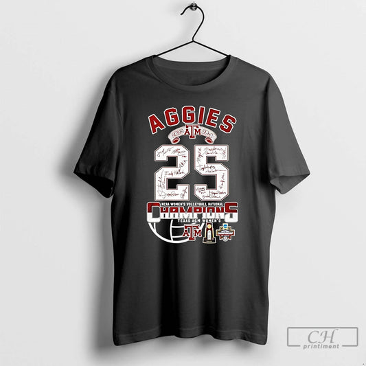 Classic Texas Am Aggies 2025 Womens Volleyball Champions 25 T-Shirts, Hoodie, Sweatshirt | InkThreadWorks.com