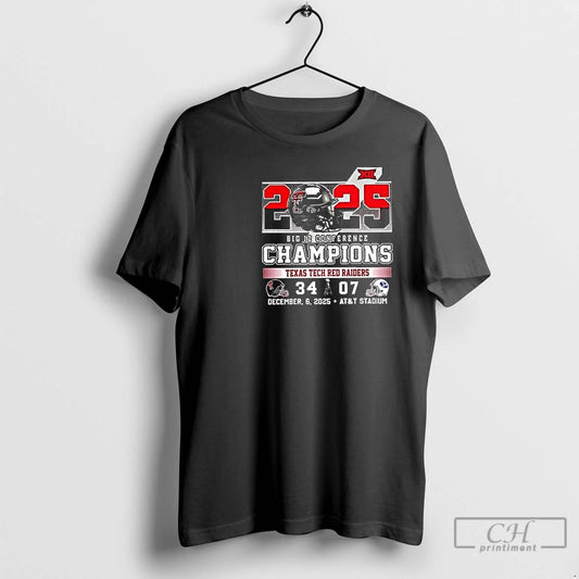 Classic Texas Tech Red Raiders 34 Byu 07 2025 Big 12 Conference Champions Circle Black T-Shirts, Hoodie, Sweatshirt