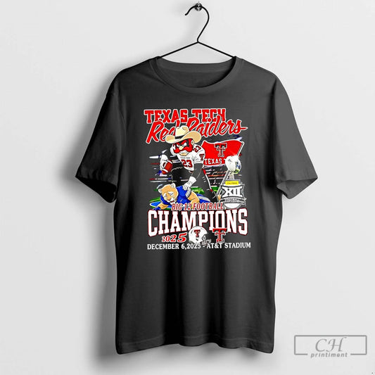 Classic Texas Tech Red Raiders Vs Byu Cougar Mascots 2025 Big 12 Football Champions T-Shirts, Hoodie, Sweatshirt