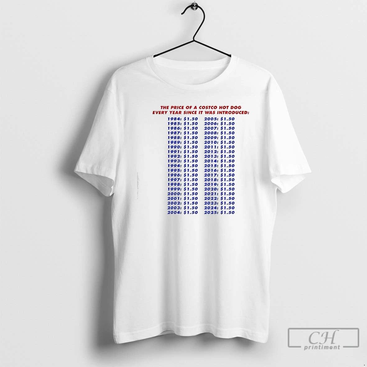 Classic The Price Of A Hotdog Every Year Since It Was Introduced T Shirts Sweater Hoodie, Sweatshirt | InkThreadWorks.com