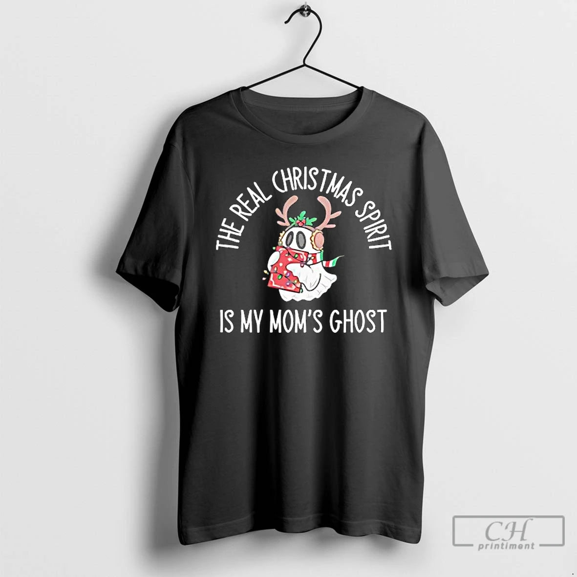 Classic The Real Christmas Spirit Is My Moms Ghost T-Shirts, Hoodie, Sweatshirt | InkThreadWorks.com