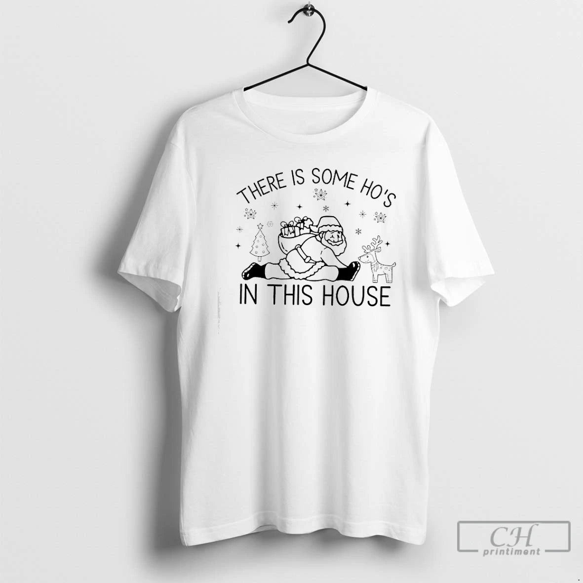 Classic There Is Some Hos In This House Christmas Santa T-Shirts, Hoodie, Sweatshirt | InkThreadWorks.com