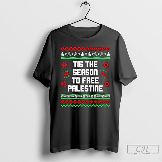 Classic Tis The Season To Free Palestine Ugly Christmas T-Shirts, Hoodie, Sweatshirt | InkThreadWorks.com
