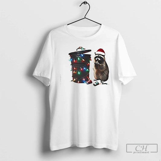 Classic Trashy Christmas Raccoon Trash Lights Graphic T-Shirts, Hoodie, Sweatshirt | InkThreadWorks.com