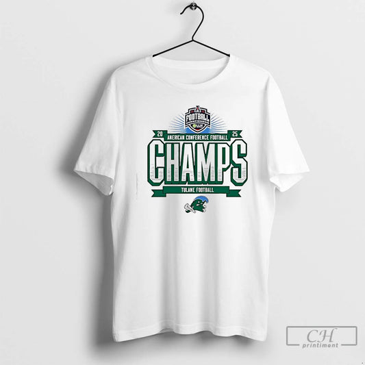 Classic Tulane Football 2025 Amercan Conference Champs Logo T-Shirts, Hoodie, Sweatshirt | InkThreadWorks.com