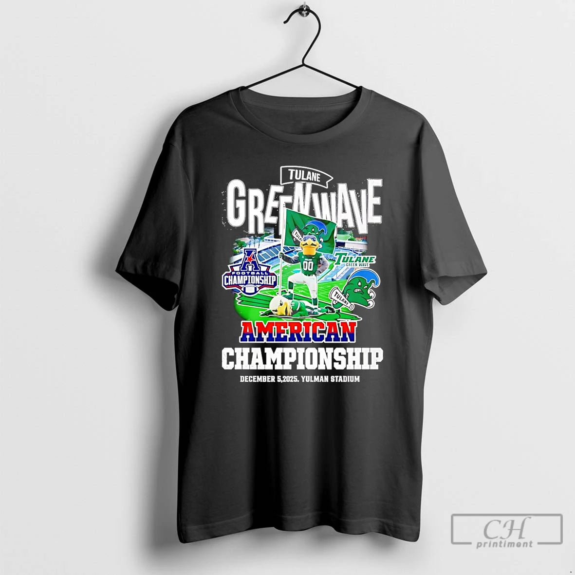 Classic Tulane Green Wave 2025 American Championship Mascot T-Shirts, Hoodie, Sweatshirt | InkThreadWorks.com