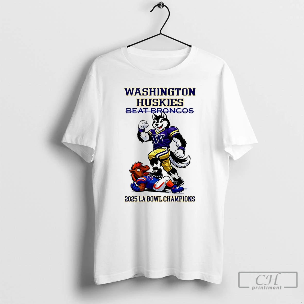 Classic Washington Huskies 2025 La Bowl Champions Beat Broncos Mascot T-Shirts, Hoodie, Sweatshirt | InkThreadWorks.com