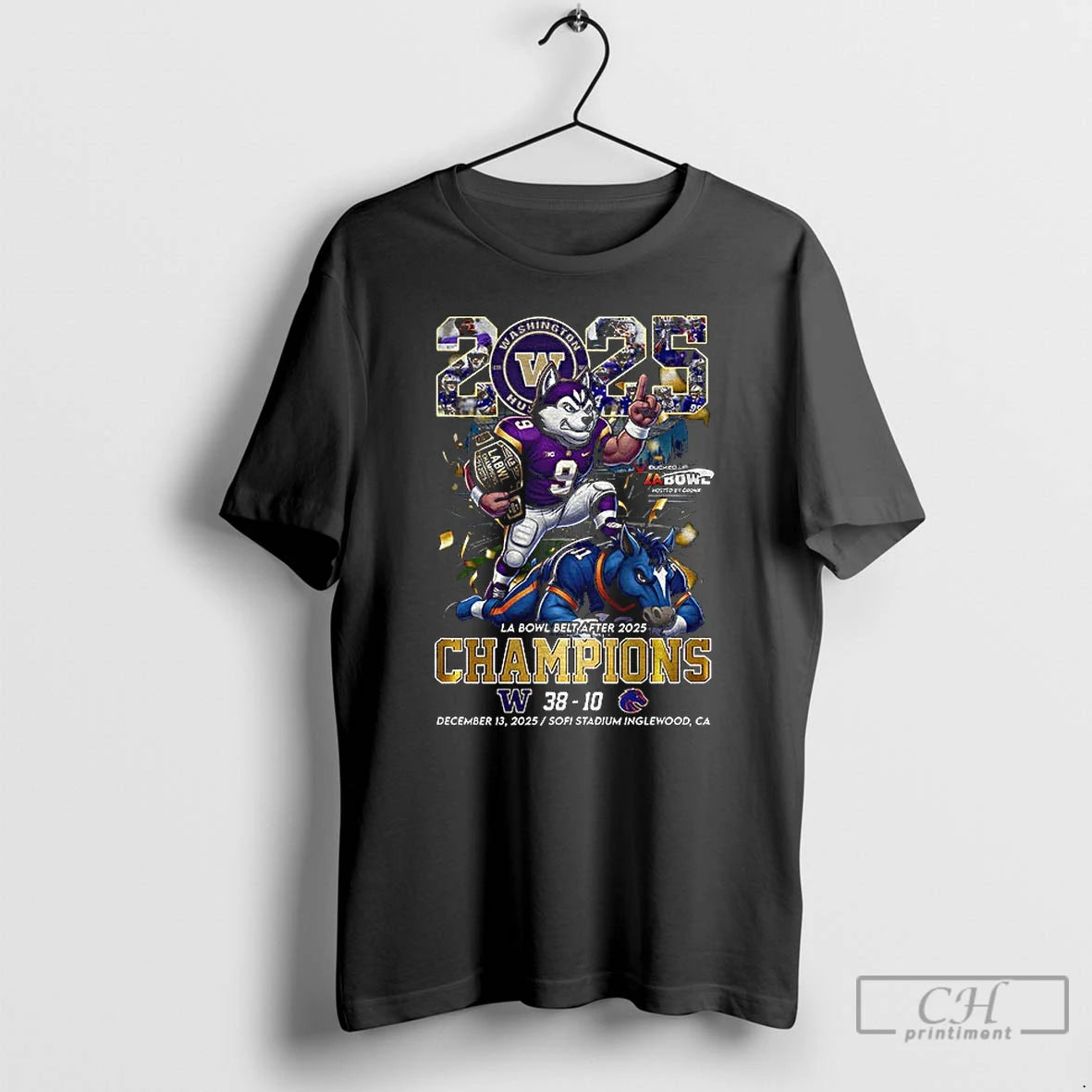 Classic Washington Huskies Beat Boise State Broncos La Bowl Belt After 2025 Champions T Shirts Hoodie, Sweatshirt