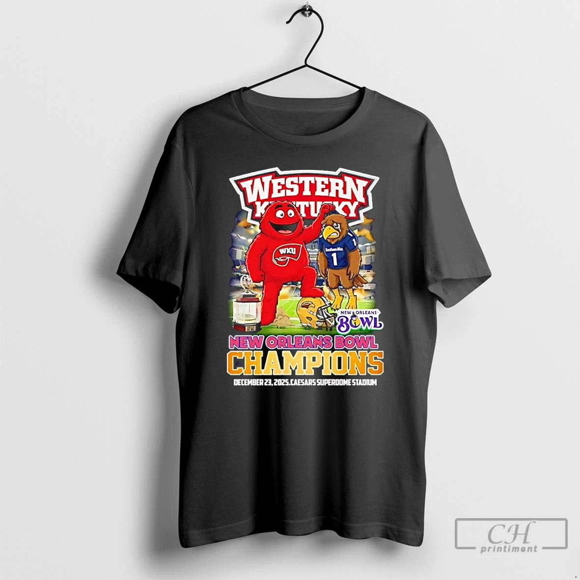 Classic Western Kentucky 2025 New Orleans Bowl Champions Mascot T-Shirts, Hoodie, Sweatshirt | InkThreadWorks.com