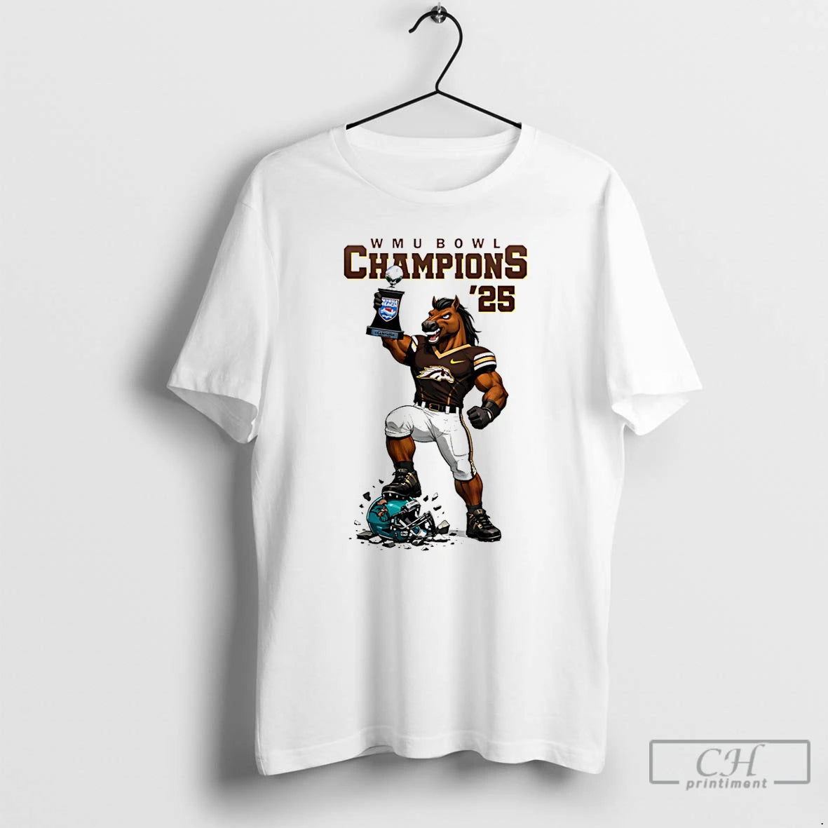 Classic Western Michigan Broncos Myrtle Beach Bowl Champions 2025 Mascot T-Shirts, Hoodie, Sweatshirt | InkThreadWorks.com