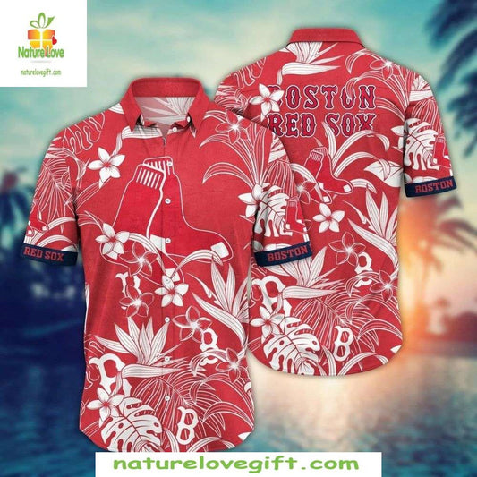 Boston Red Sox Hawaiian Shirt Classic White Floral MLB Baseball Apparel