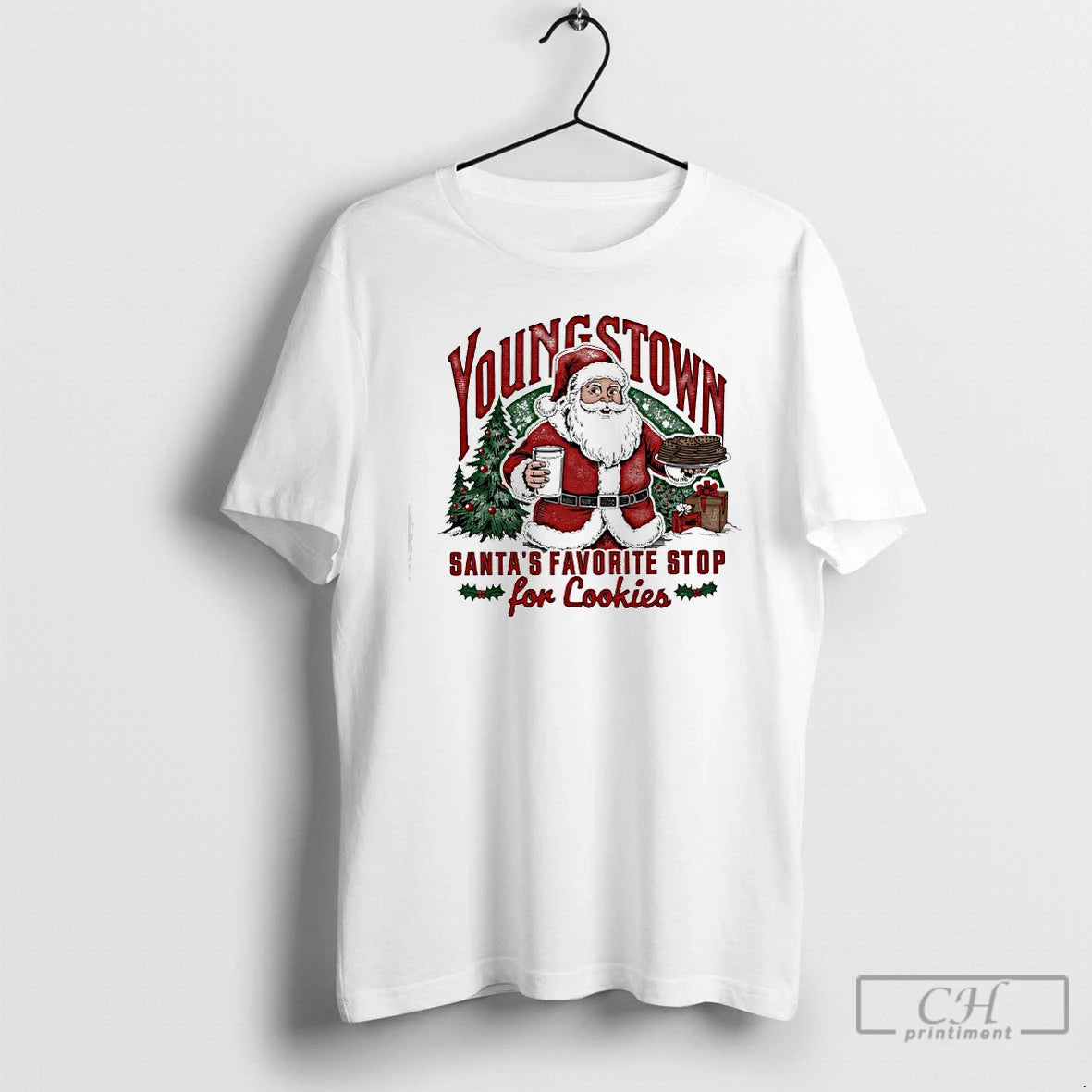 Classic Youngstown Santas Favorite Stop For Cookies T-Shirts, Hoodie, Sweatshirt | InkThreadWorks.com