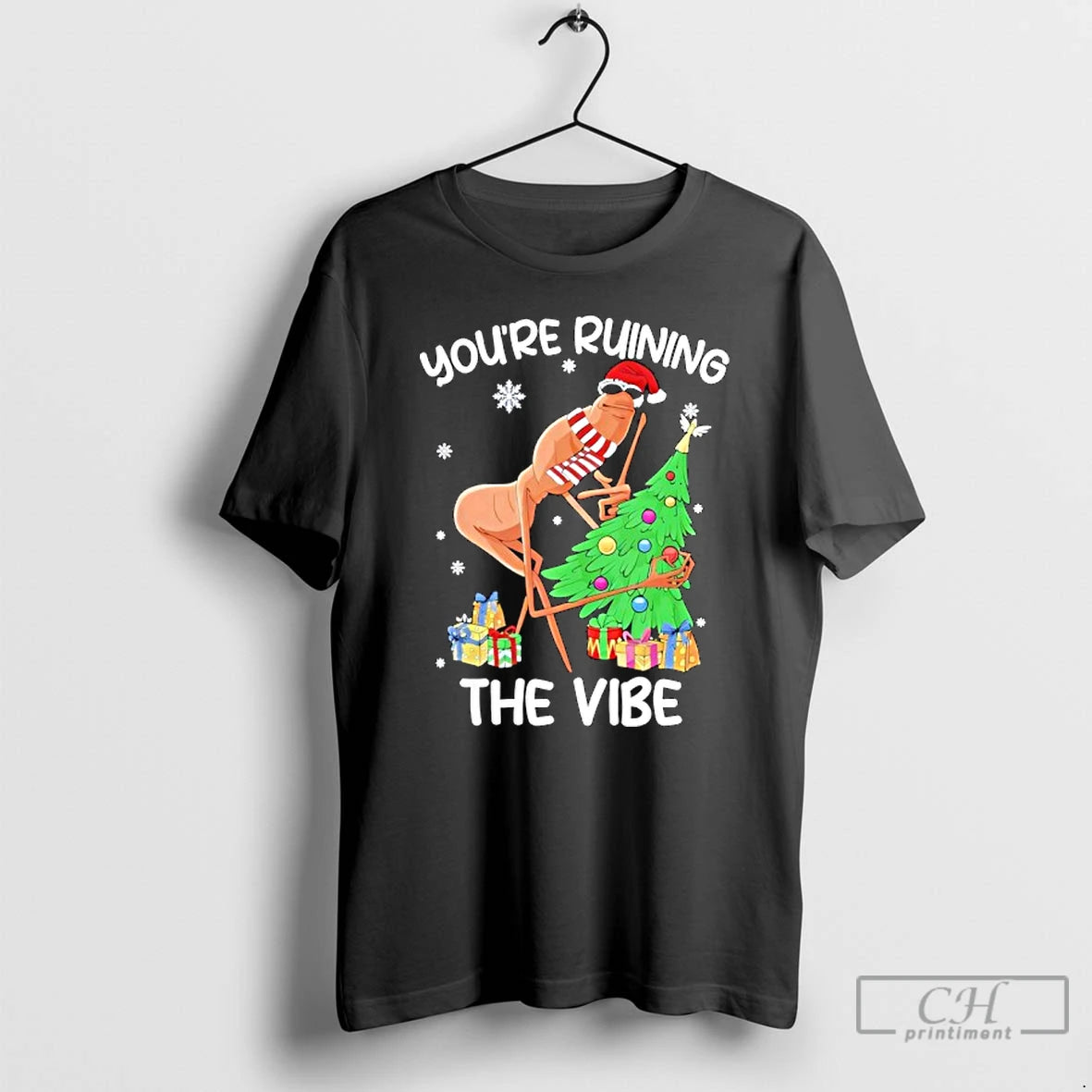 Classic Youre Ruining The Vibe Christmas Marcus The Worm Xmas T-Shirts, Hoodie, Sweatshirt | InkThreadWorks.com