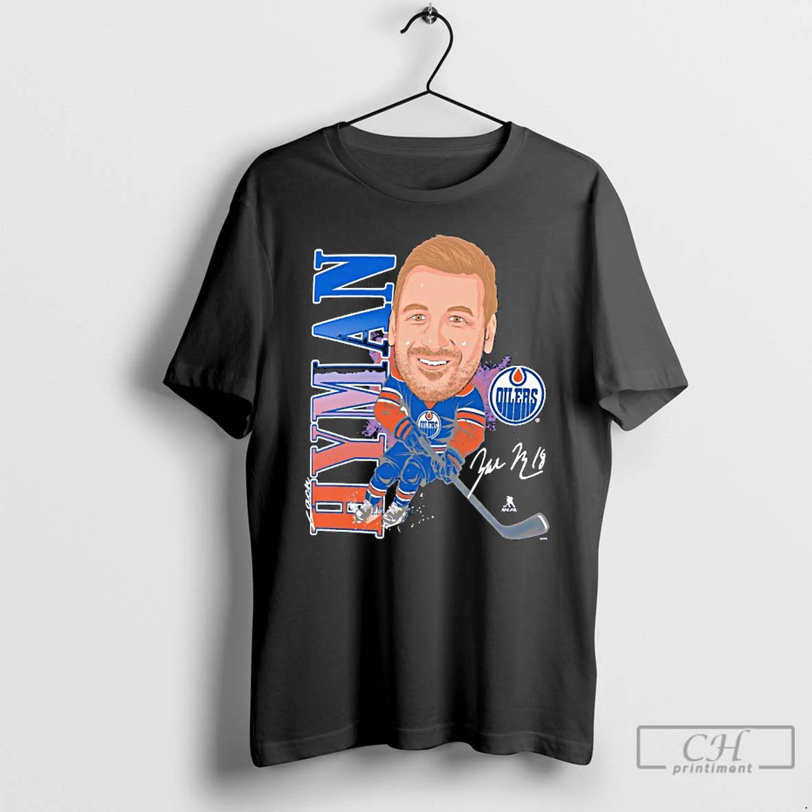 Classic Zach Hyman Edmonton Oilers Player Action Signature T-Shirts, Hoodie, Sweatshirt | InkThreadWorks.com