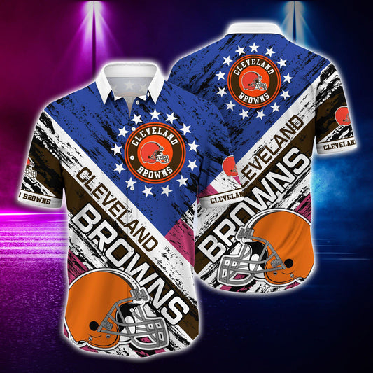 Cleveland Browns Hawaiian Shirt AllStar Stripes 128457